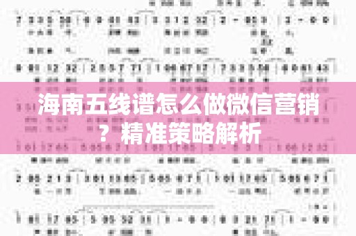 海南五线谱怎么做微信营销？精准策略解析