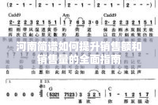 河南简谱如何提升销售额和销售量的全面指南