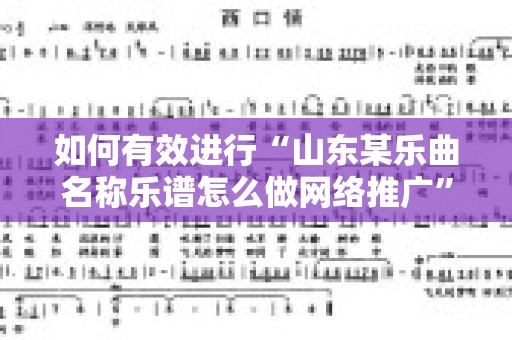如何有效进行“山东某乐曲名称乐谱怎么做网络推广”