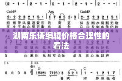 湖南乐谱编辑价格合理性的看法