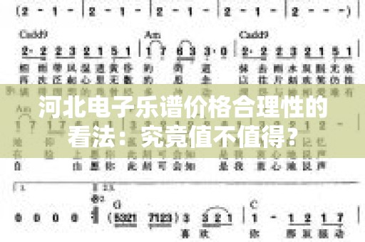 河北电子乐谱价格合理性的看法：究竟值不值得？