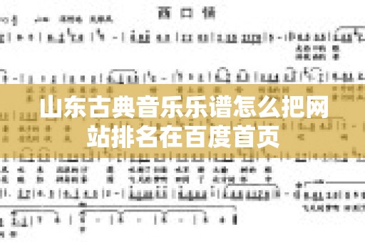 山东古典音乐乐谱怎么把网站排名在百度首页
