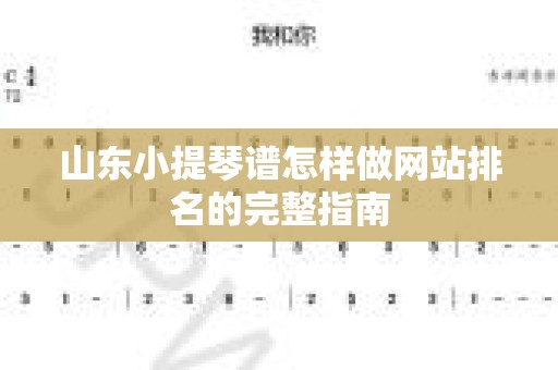 山东小提琴谱怎样做网站排名的完整指南