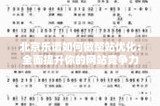 北京乐谱如何做整站优化：全面提升你的网站竞争力